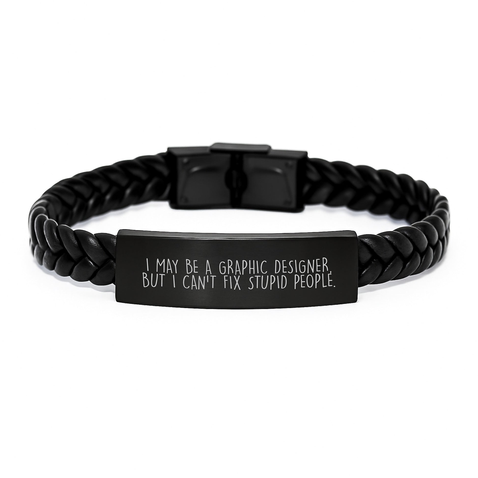 Funny Graphic Designer Gifts from Friends for Men Graphic Designer Interlaced Leather Bracelet, I May Be A Graphic Designer, Graduation Unique Gifts - Image 1