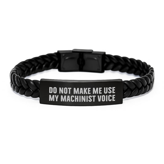 Machinist Gift Ideas Funny Interlaced Leather Bracelet Gifts from Men to Machinist Friends on Christmas - Image 1