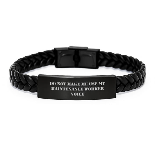 Maintenance Worker Gifts from Men - Funny Interlaced Leather Bracelet for Maintenance Worker Mom on Mother's Day Unique Gifts - Image 1