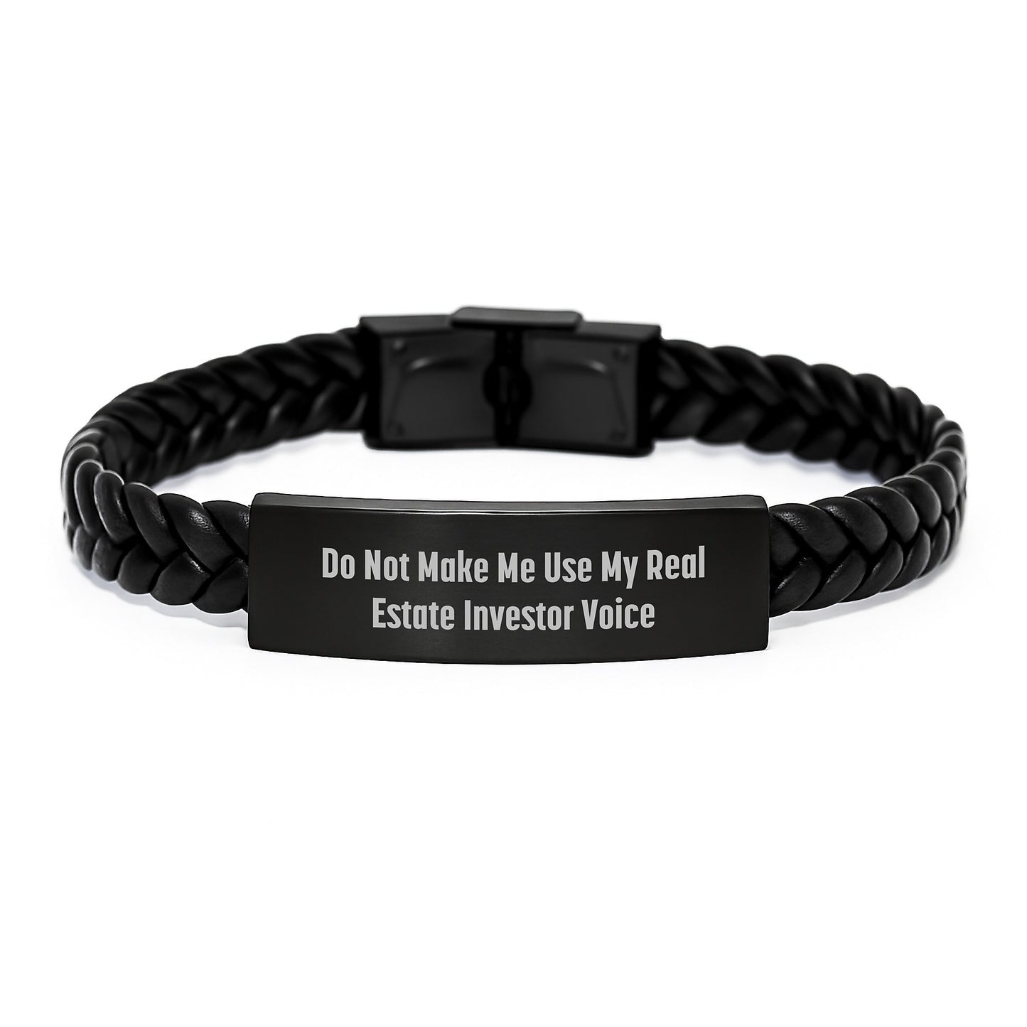 Real Estate Investor Interlaced Leather Bracelet for Him Gift Do Not - Image 1