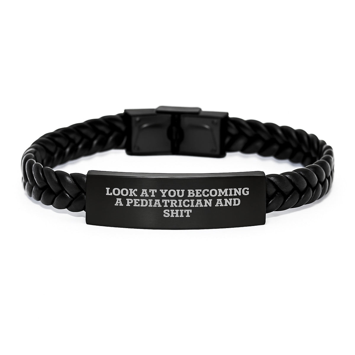 Pediatrician Keepsake Interlaced Leather Bracelet for Him Christmas Gift - Image 1