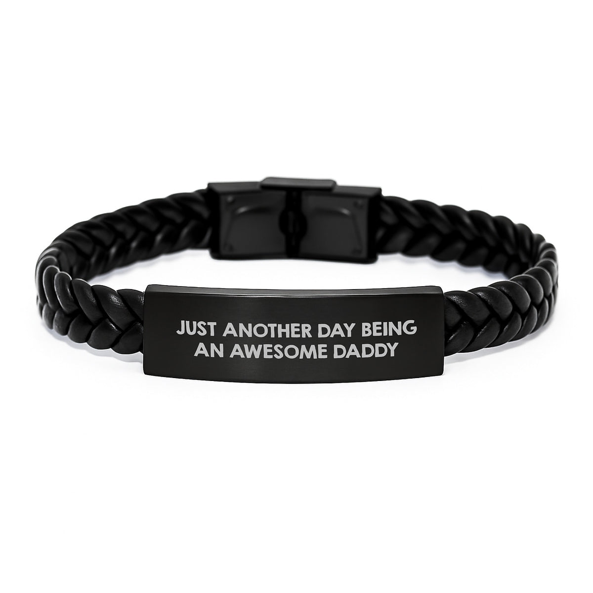 Daddy Keepsake Interlaced Leather Bracelet for Him Christmas Gift - Image 1