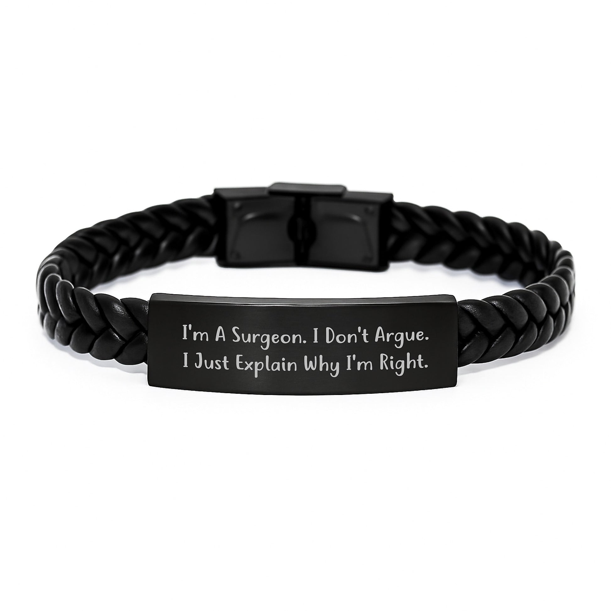 Surgeon Humor Interlaced Leather Bracelet Gifts for Men from Friends - Image 1