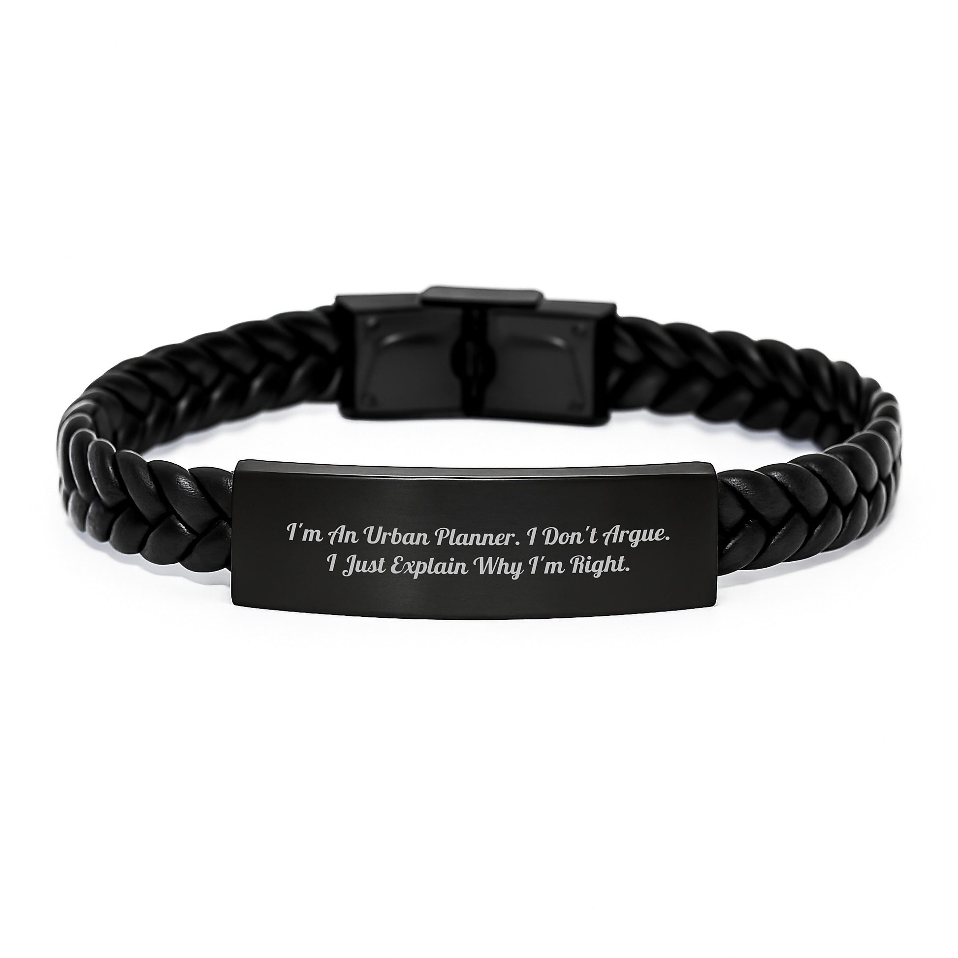 Urban Planner Gifts for Men, Funny Interlaced Leather Bracelet Inspired Graduation Unique Gifts from Friends, Sisters or Coworkers - Image 1