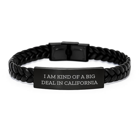 California Inspired Interlaced Leather Bracelet Gifts from Friends for Men Women Birthday Unique - Image 1