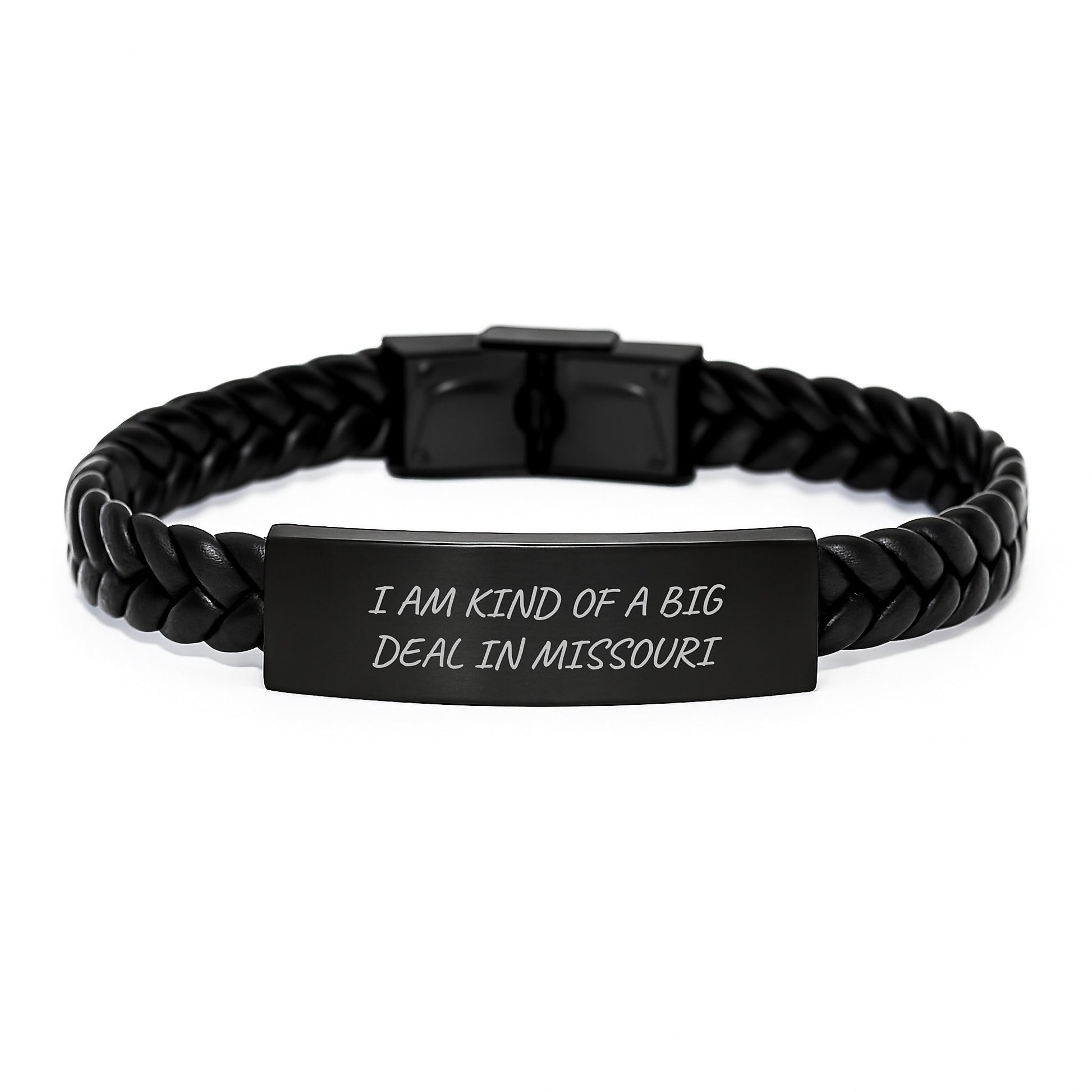 Missouri Keepsake Interlaced Leather Bracelet for Him Birthday Gift - Image 1