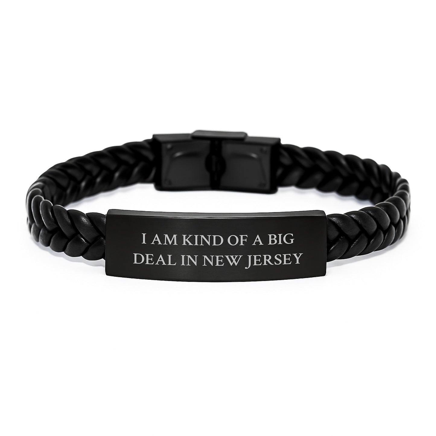 Birthday Gift Interlaced Leather Bracelet for Her New Jersey Kind Of A - Image 1