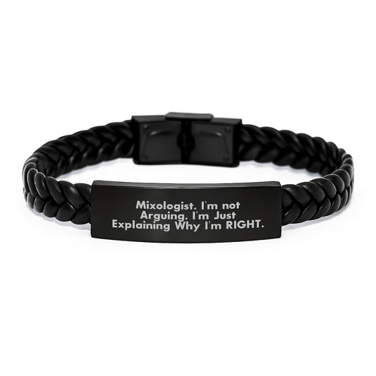 Mixologist Gifts, Funny Quote Interlaced Leather Wrap, Graduation Unique Gifts for Men, Women, Friends, Family from - Image 1