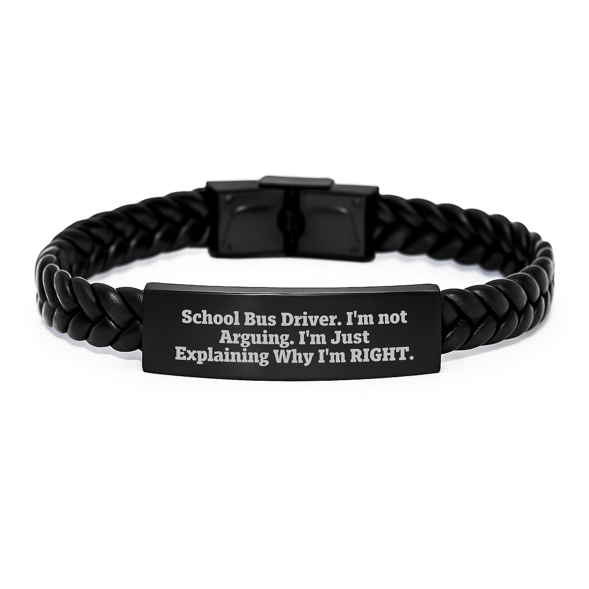 Gifts for School Bus Driver, Funny Leather Bracelets, Christmas Unique Gifts for Men - Image 1