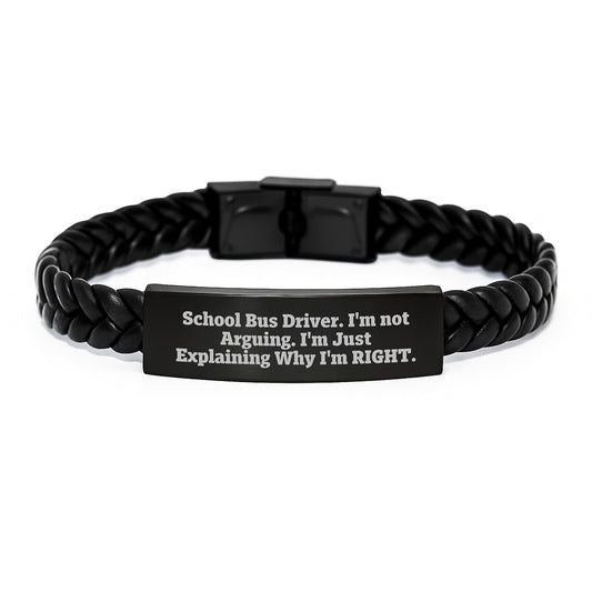 Gifts for School Bus Driver, Funny Leather Bracelets, Christmas Unique Gifts for Men - Image 1