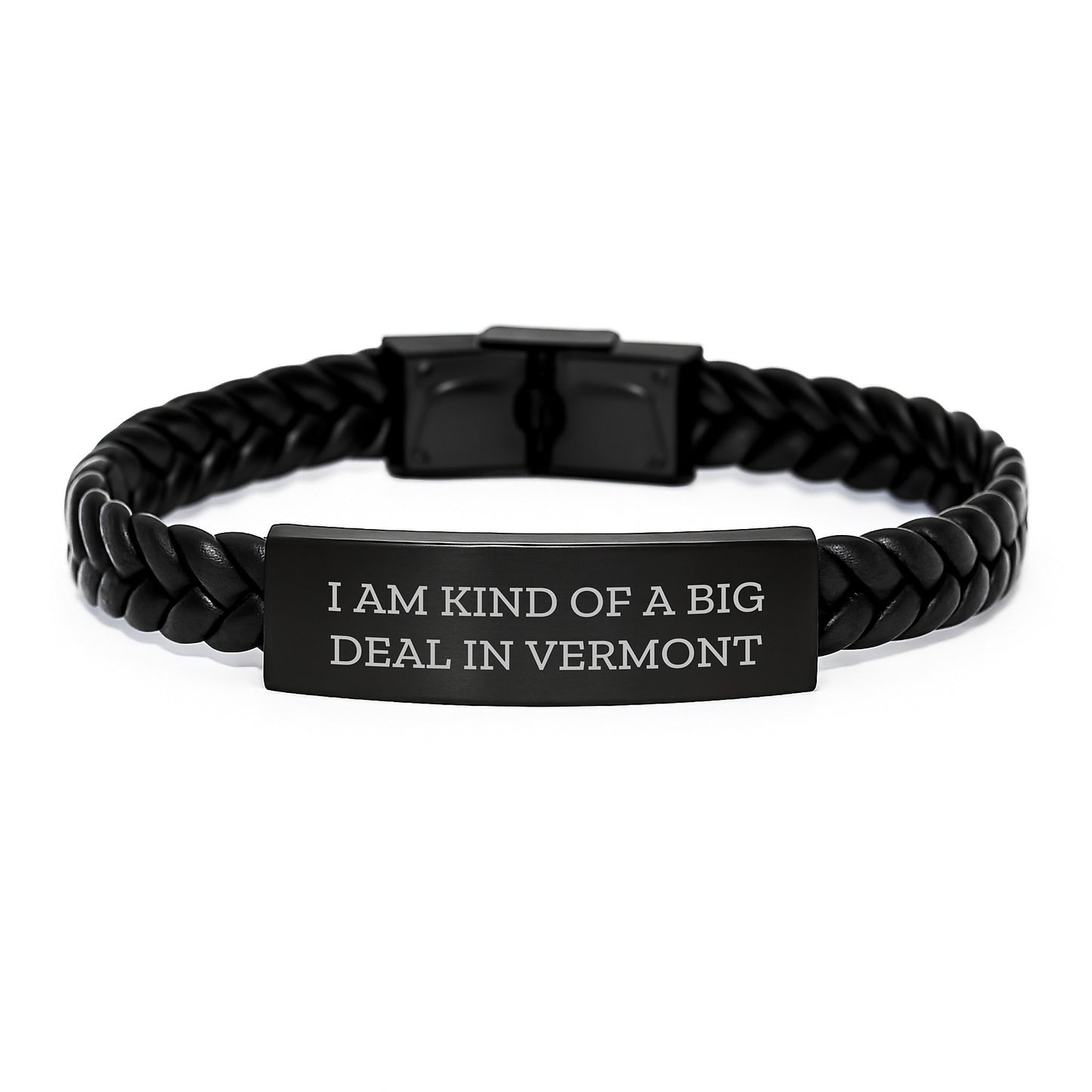 Funny Vermont Quotes Interlaced Leather Bracelet Gifts from Men to Sons on Father's Day - Image 1