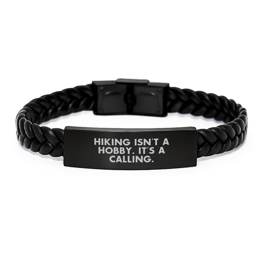 Funny Hiking Quotes Interlaced Leather Bracelets Christmas Unique Gifts for Men from Friends - Image 1