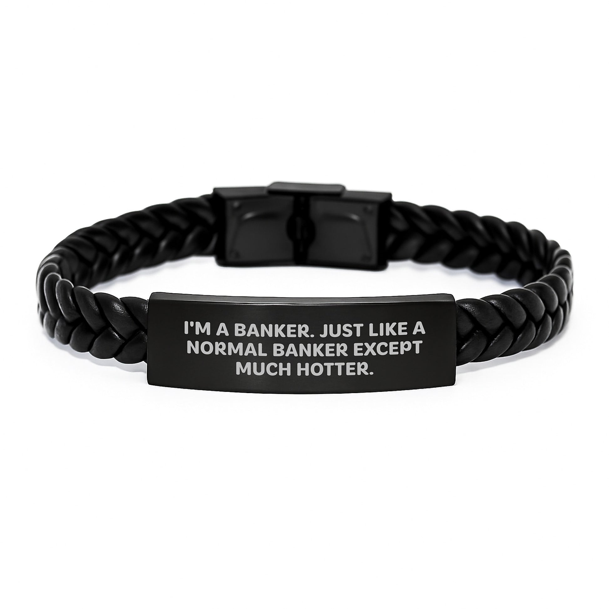 Unique Gifts for Banker Friends from Family - Funny Banker Interlaced Leather Bracelet for Men Graduation Unique - Image 1