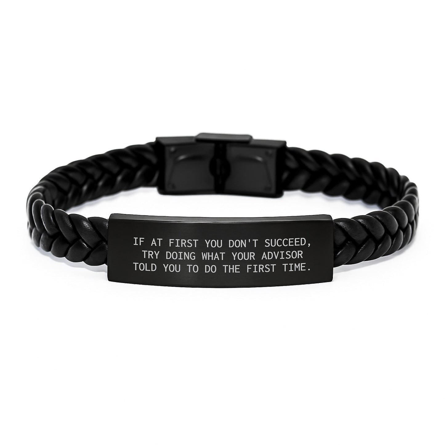 Funny Advisor Quote Interlaced Leather Bracelet Gifts from Men to Graduation Advisor Friends - Inspirational Encouragement Quote - Image 1