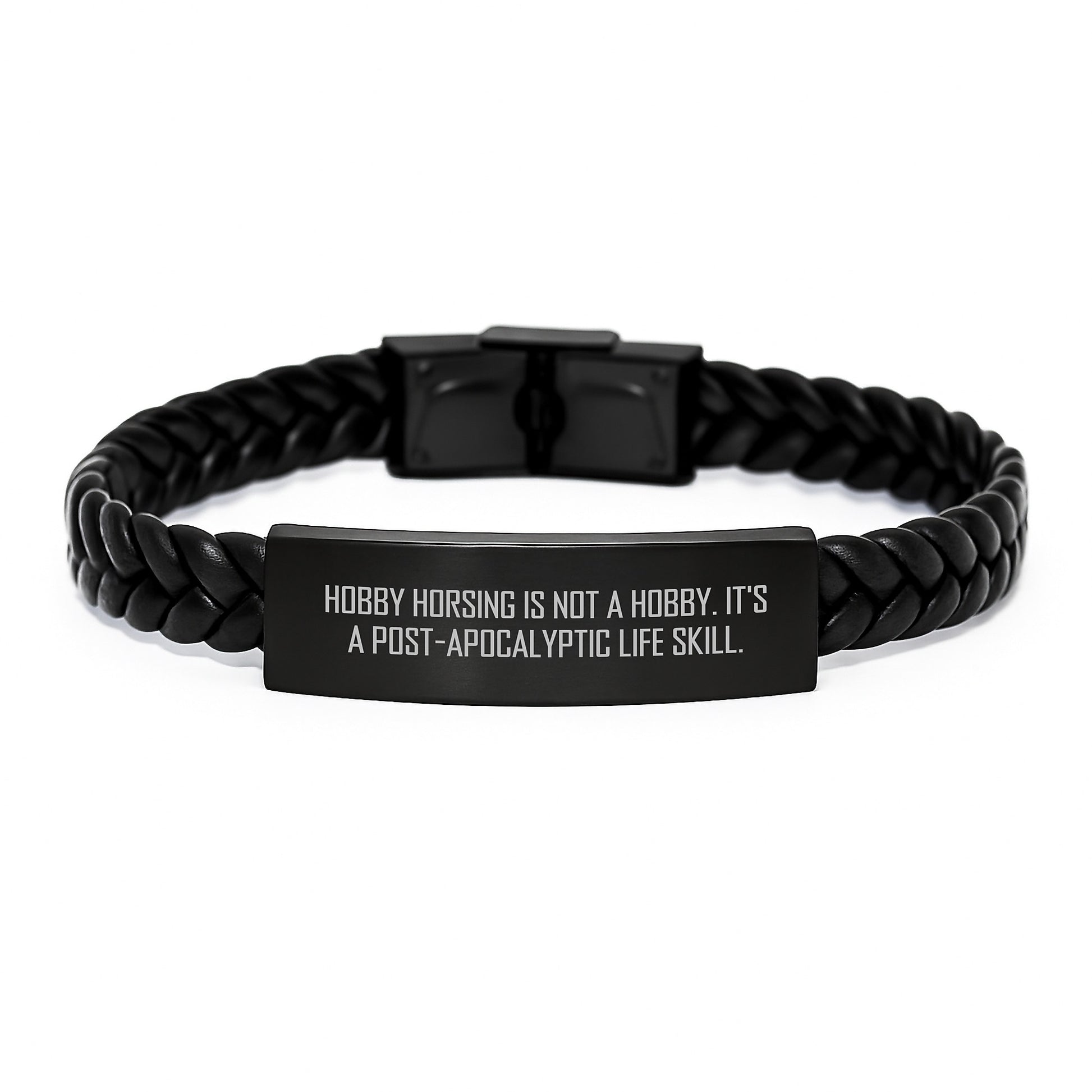 Hobby Horsing Gifts for Men, Women, and Friends - Inspirational Interlaced Leather Bracelet with Graduation Unique Gifts from Family - Image 1