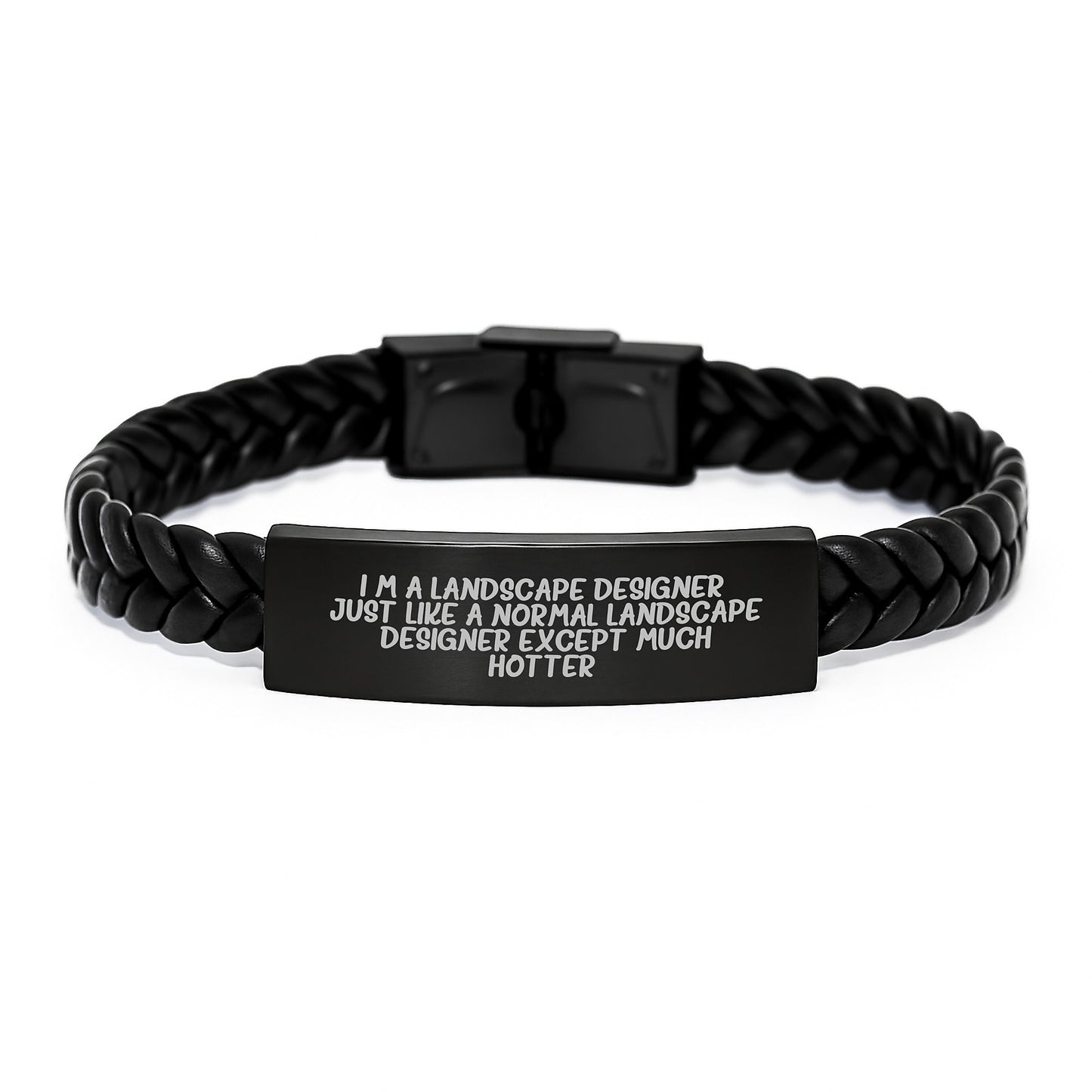 Funny Landscape Designer Graduation Gifts for Men, Interlaced Leather Bracelet from Friends, Unique Graduation Unique Gifts for Landscape Designer - Image 1