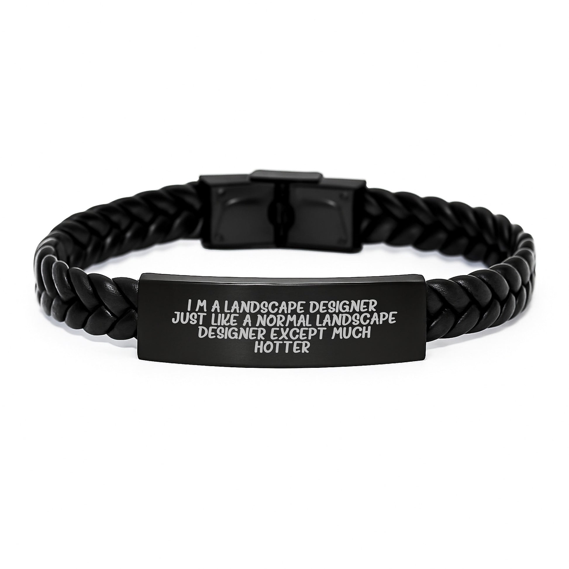 Funny Landscape Designer Graduation Gifts for Men, Interlaced Leather Bracelet from Friends, Unique Graduation Unique Gifts for Landscape Designer - Image 1