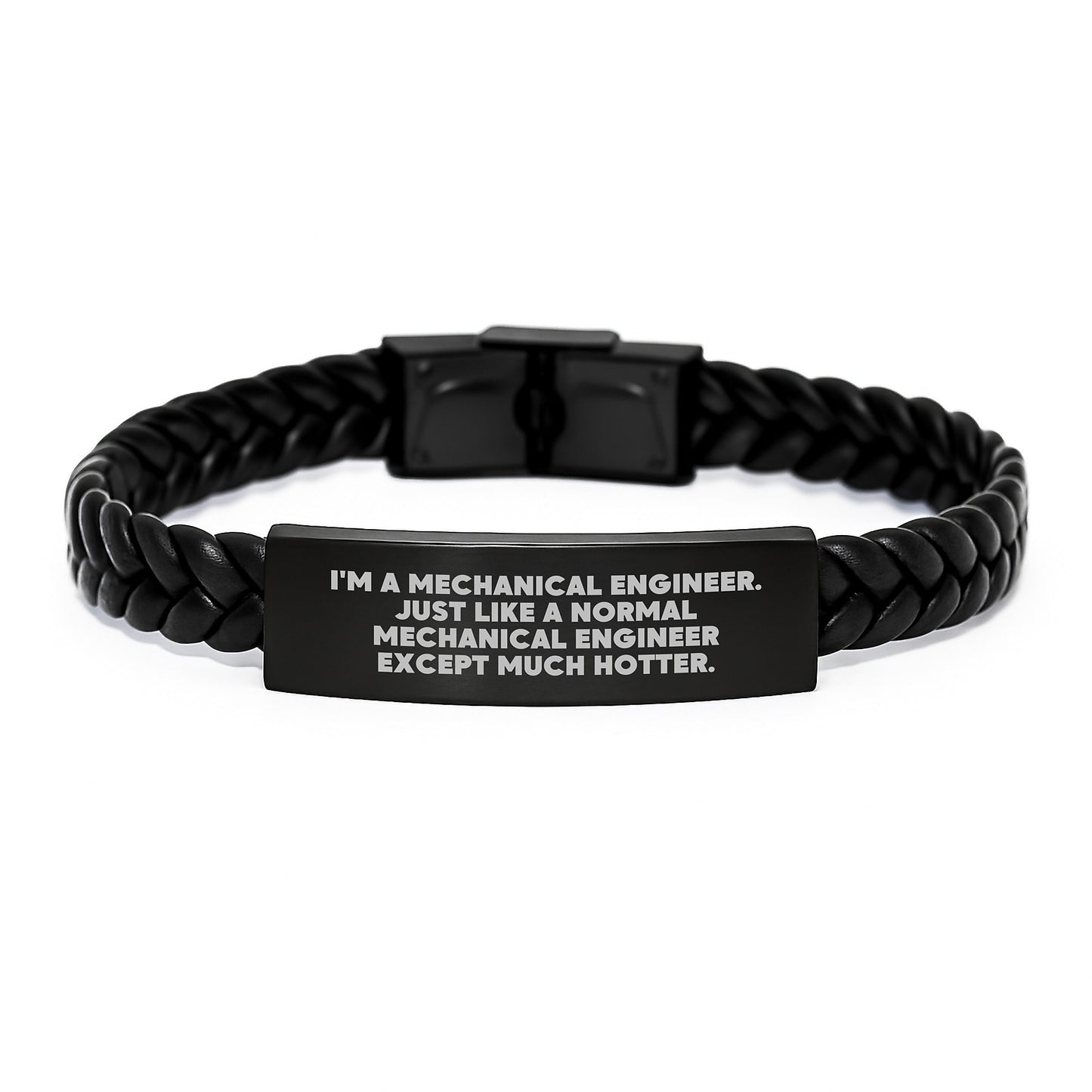 Funny Mechanical Engineer Gifts - Mother's Day Unique Interlaced Leather Bracelet for Men - Hot Mechanical Engineer Quote - Image 1