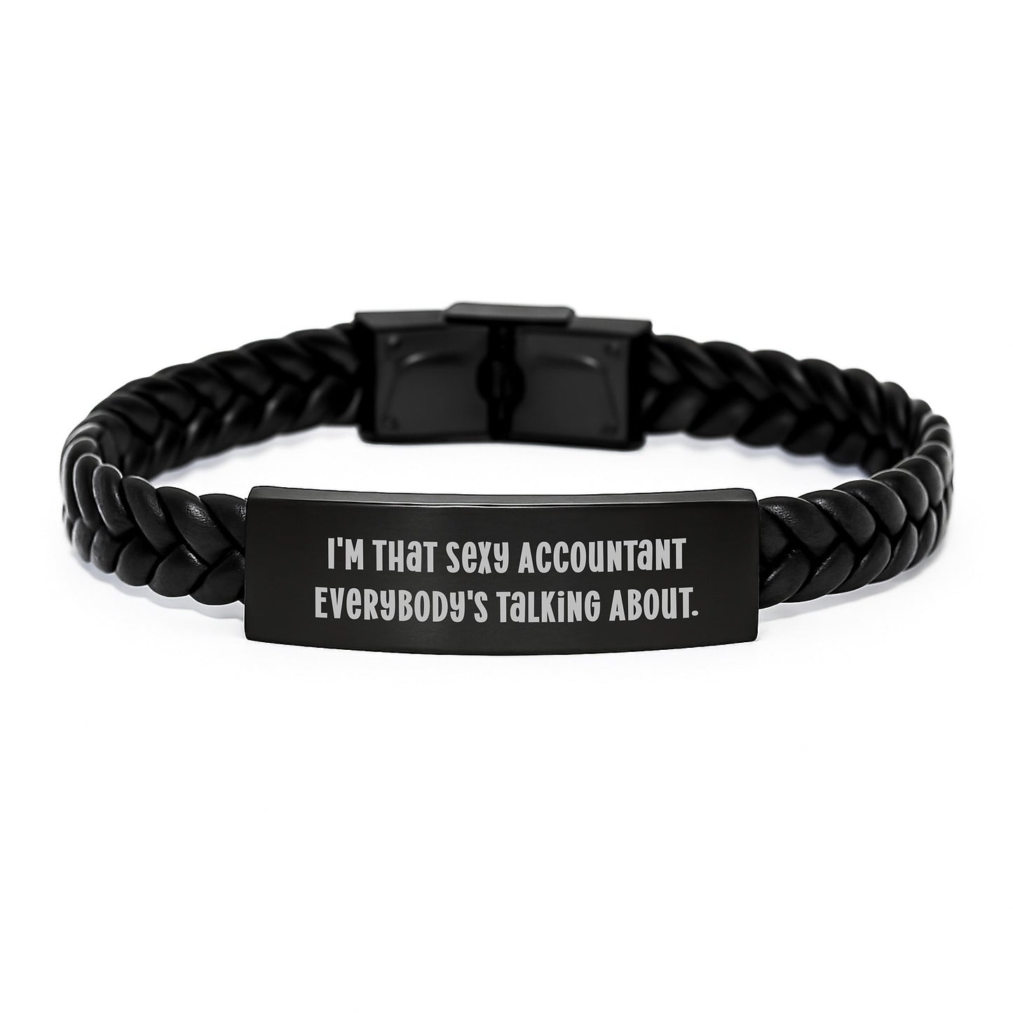 Sexy Accountant Gifts for Men - Funny Quote Interlaced Leather Bracelet Birthday Unique Presents from Friends - Image 1
