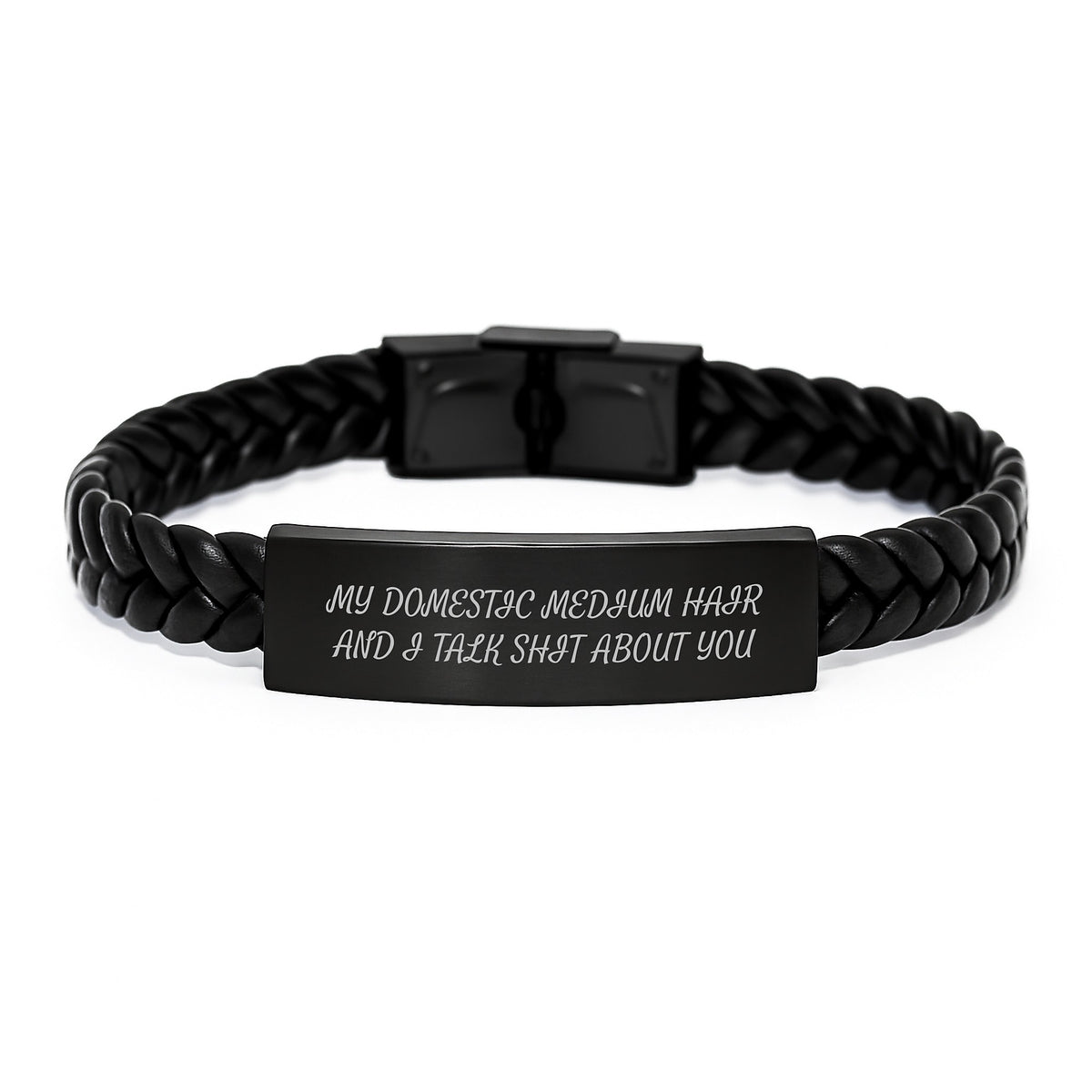 Domestic Medium Hair Cat Keepsake Bracelet for Him Graduation Gift - Image 1