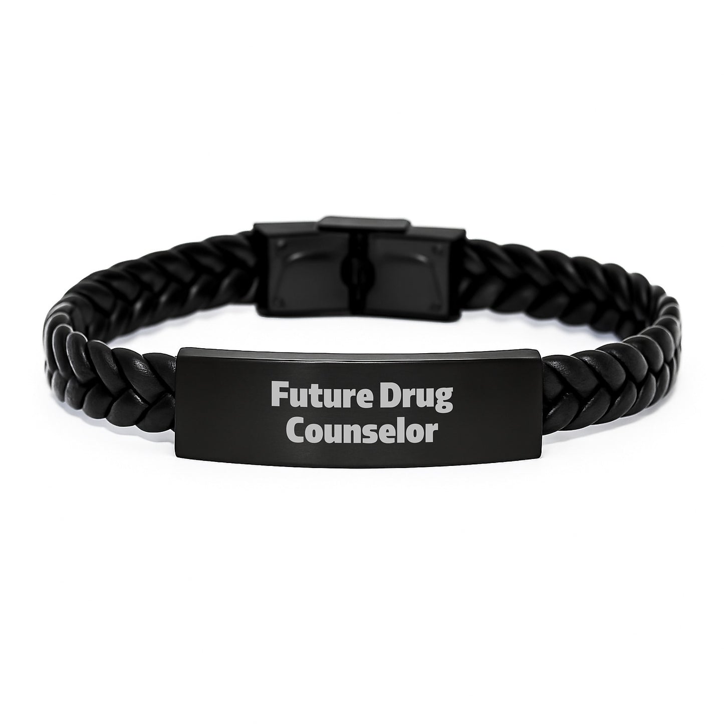 Funny Quote Interlaced Leather Bracelet Gifts for Future Drug Counselor Birthday Unique from Family Member - Image 1