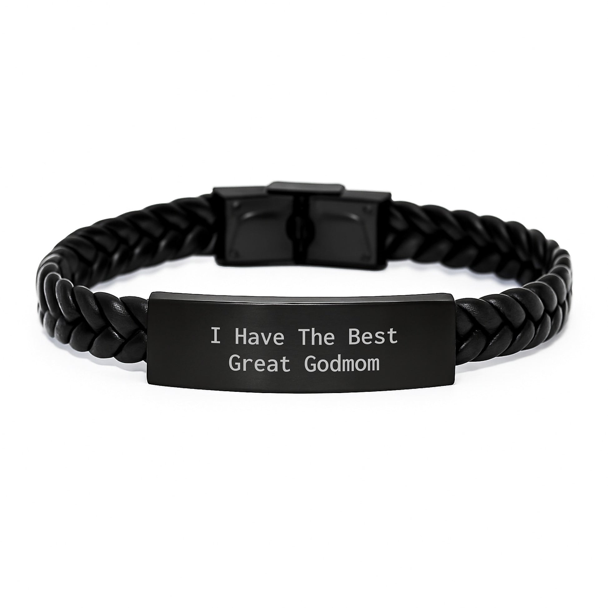 Funny Godmom Gifts from Family - Great Graduation Unique Interlaced Leather Bracelets for Amazing Godmom - I Have The Best Great Godmom - Image 1
