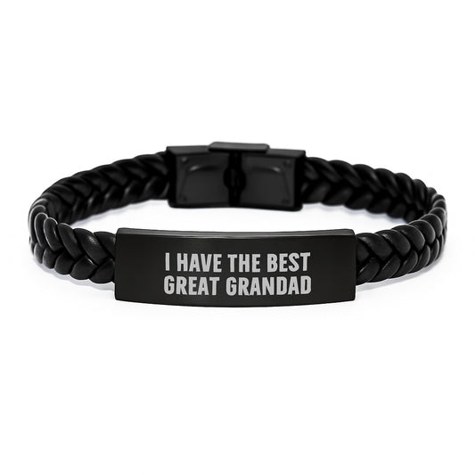 Funny Grandad Gifts from Men to Grandad on Valentine's - Interlaced Leather Bracelet for Grandad - Image 1