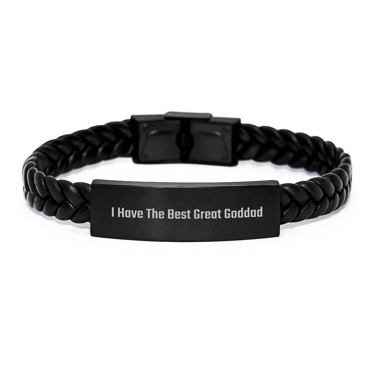 Funny Goddad Gifts for Men, Great Dad Interlaced Leather Bracelet, Unique Mother's Day Unique Gifts from Son, Daughter, Family, Friends - Image 1