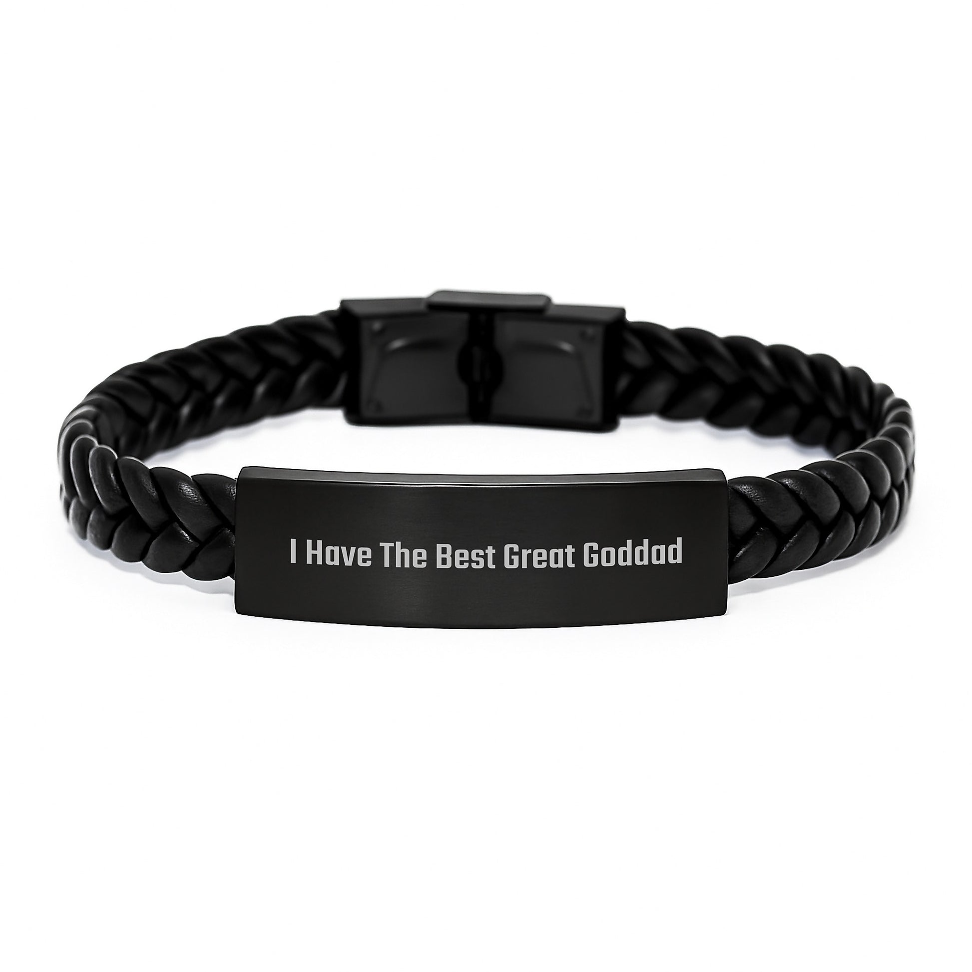 Funny Goddad Gifts for Men, Great Dad Interlaced Leather Bracelet, Unique Mother's Day Unique Gifts from Son, Daughter, Family, Friends - Image 1