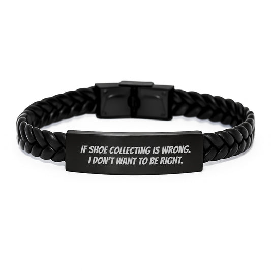 Shoe Collecting Gifts for Men, Funny Inspirational Interlaced Leather Bracelet, Gifts from Friends and Family this Christmas - Image 1