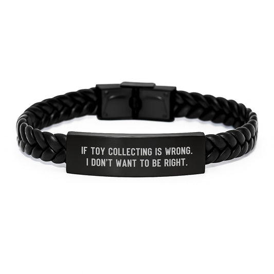 Funny Toy Collecting Gifts for Men Women Friends and Coworkers - Interlaced Leather Bracelet with Stainless Steel and PU Leather - Unique Christmas Unique Gifts from Family - Image 1