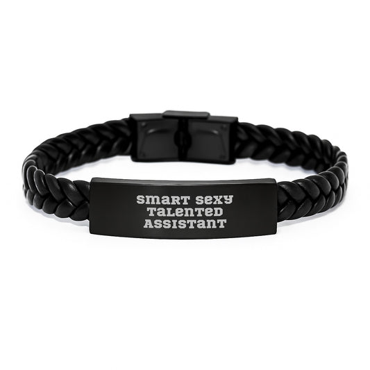 Funny Quotes Assistant Gifts from Friends - Smart Sexy Interlaced Leather Bracelet for Assistant Birthday Unique Gifts - Image 1