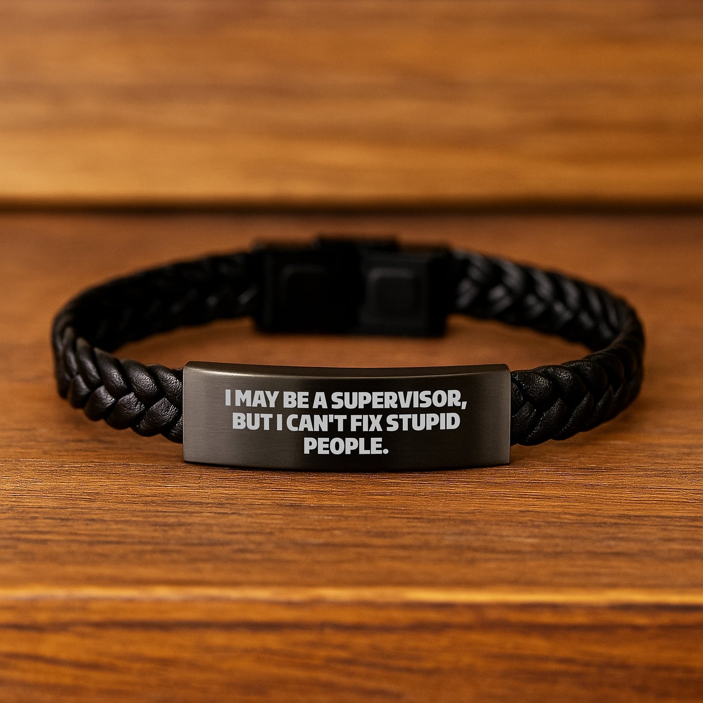 Supervisor Keepsake Interlaced Leather Bracelet for Him Birthday Gift - Image 2