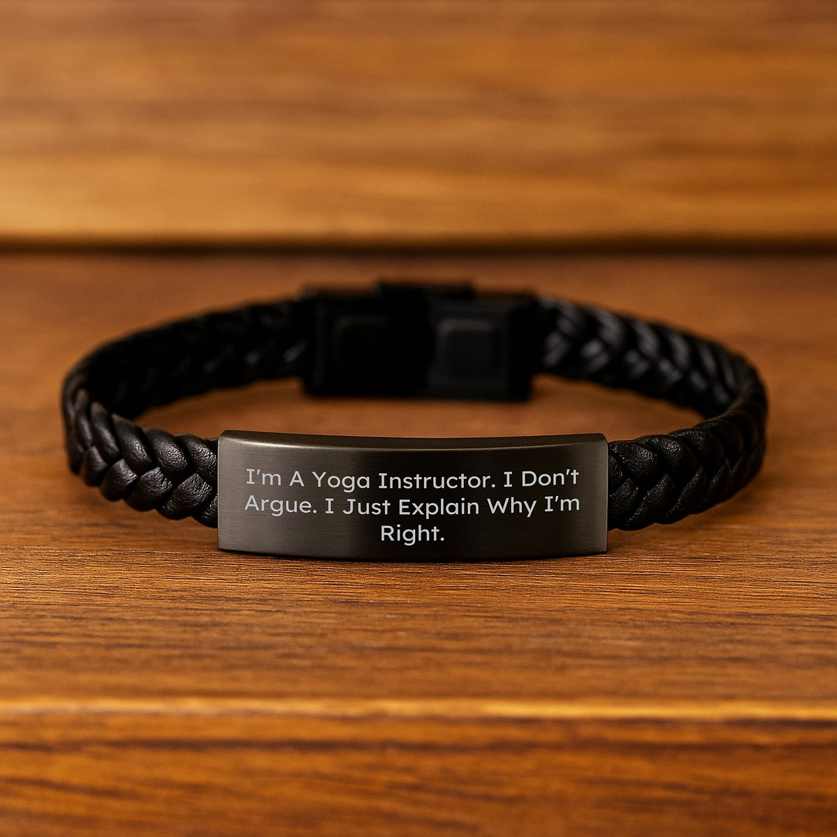 Yoga Instructor Interlaced Leather Bracelet Birthday Gift for Him - Image 2