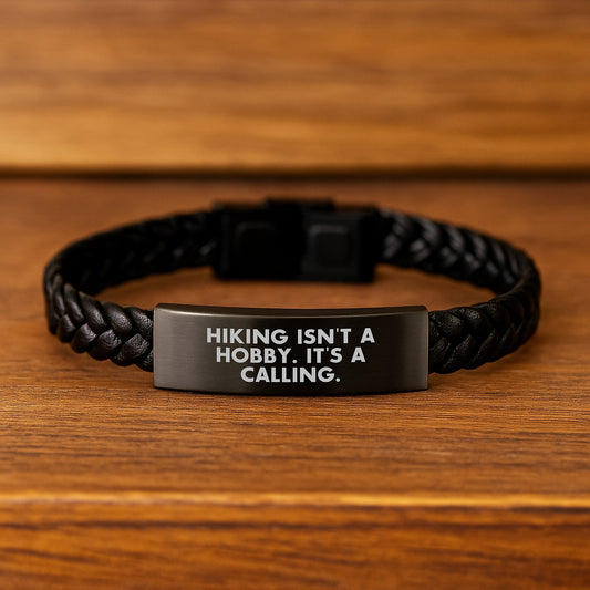 Funny Hiking Quotes Interlaced Leather Bracelets Christmas Unique Gifts for Men from Friends - Image 2