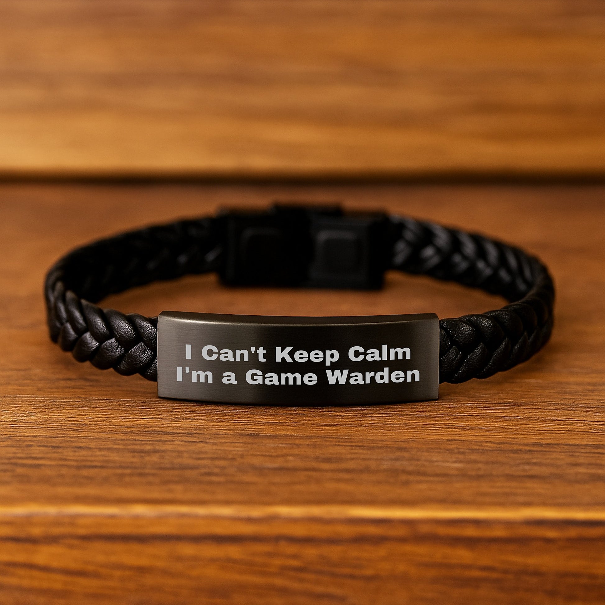 Funny Game Warden Interlaced Leather Bracelet Gifts for Men from Friends - I Can't Keep Calm I'm A Game Warden Unique Christmas Memorable Presents - Image 2