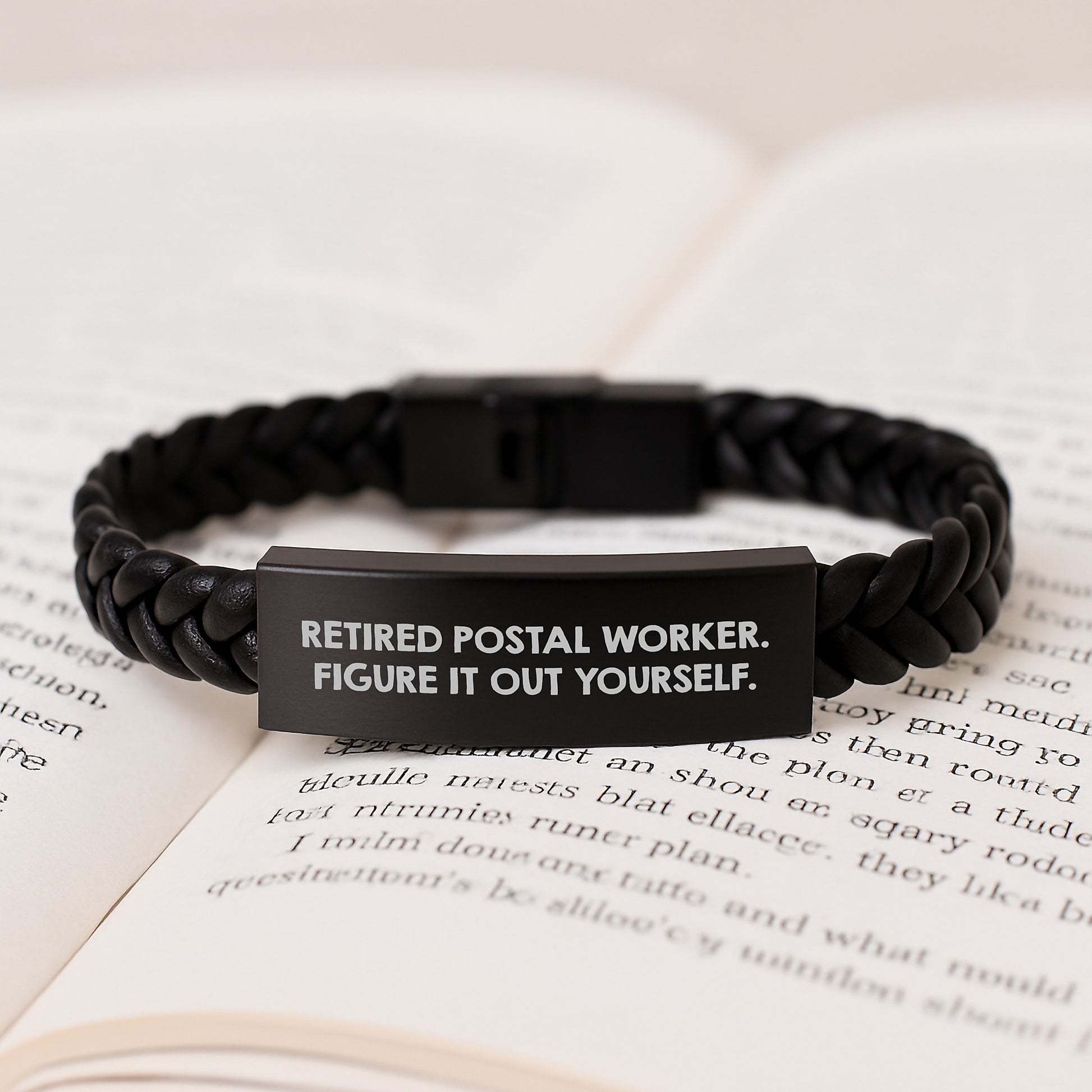 Funny Quote Interlaced Leather Bracelet Gifts for Men, Unique Christmas Unique Gift from Friends to Family - Inspirational Quote for Postal Worker - Image 3