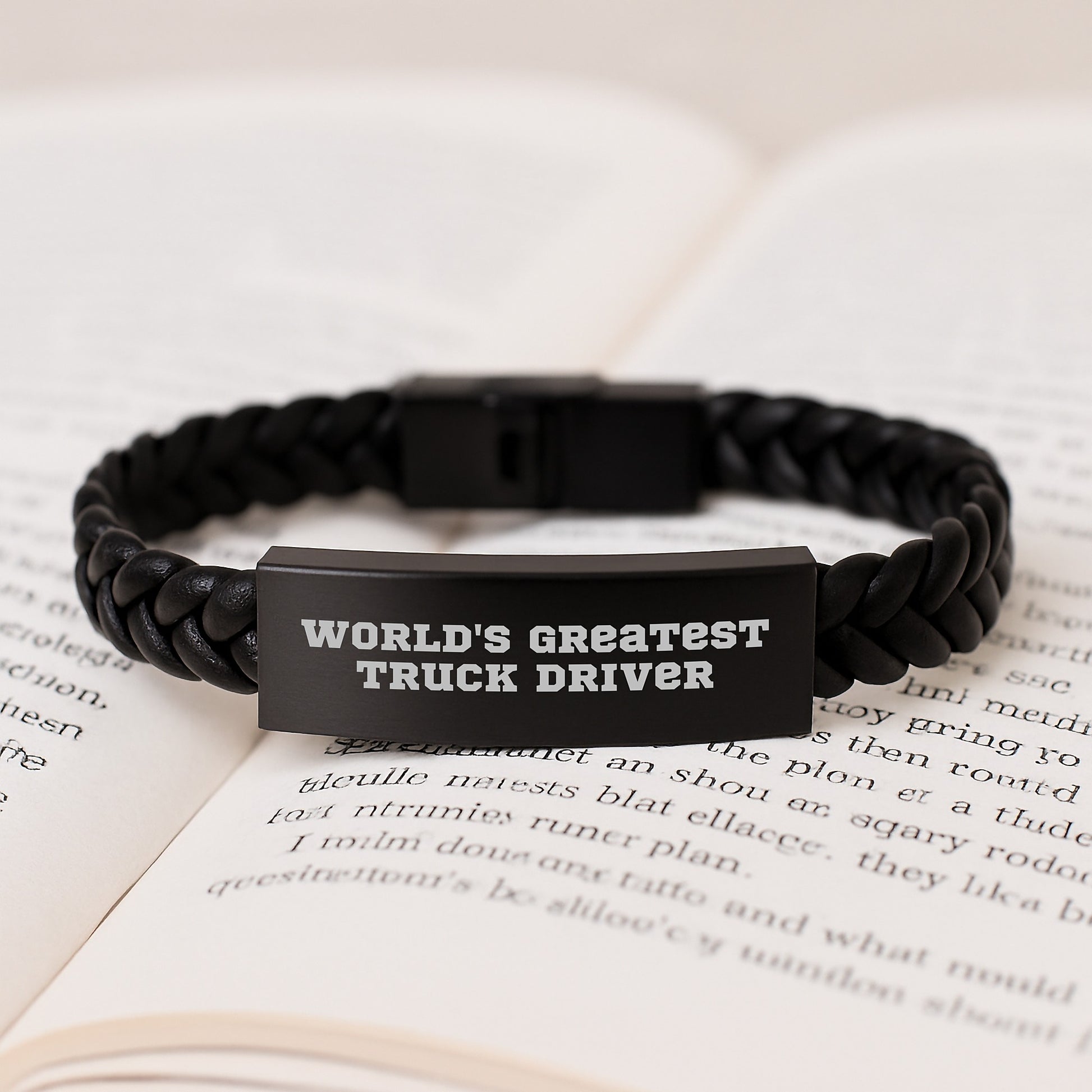 Funny World's Greatest Truck Driver Gifts for Men, Interlaced Leather Bracelet, Unique Christmas Memorable Presents from Friends to Family - Image 3