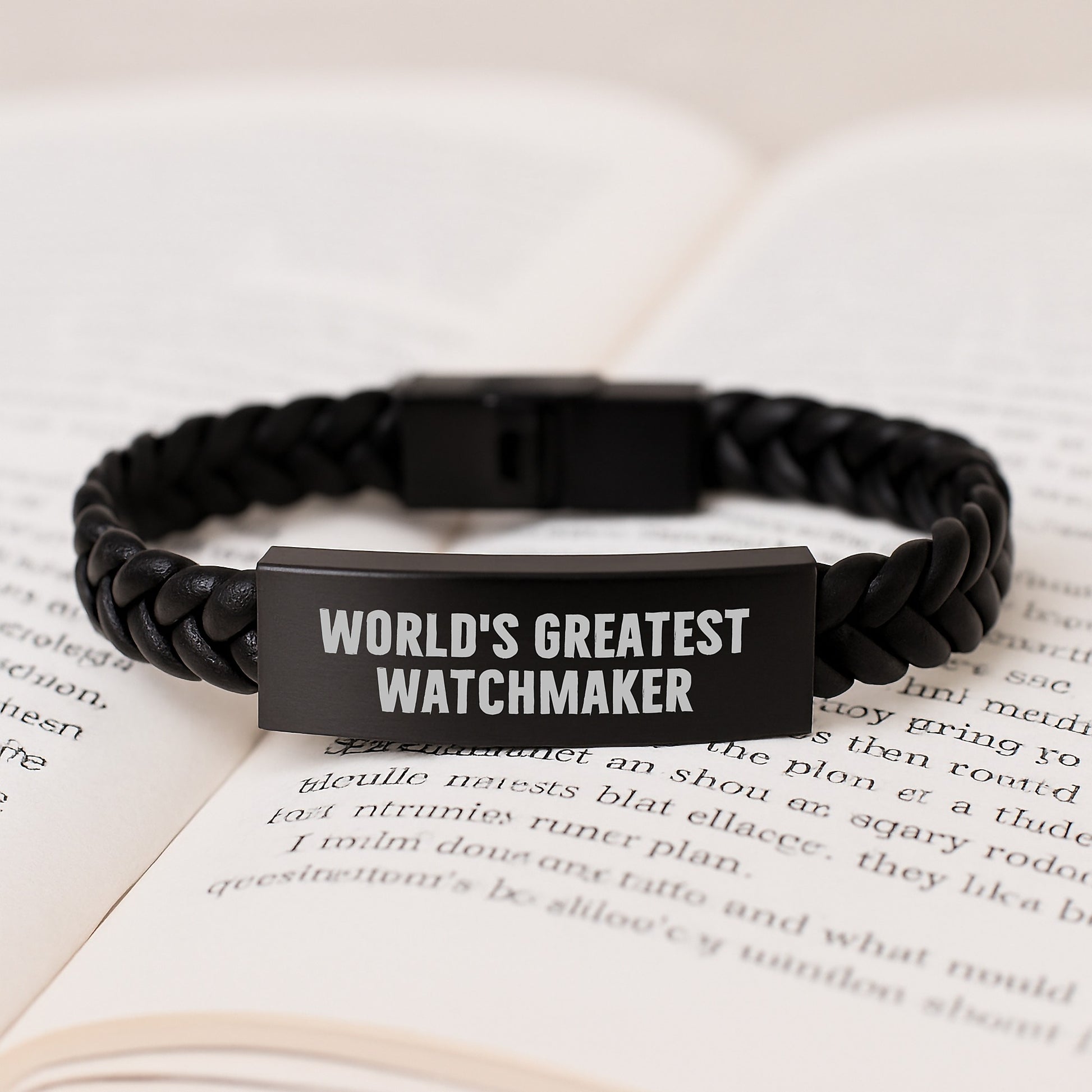 World's Greatest Watchmaker Inspirational Quote Interlaced Leather Bracelet Gifts for Birthday, Men, or Women from Friends, Family, or Coworkers - Image 3