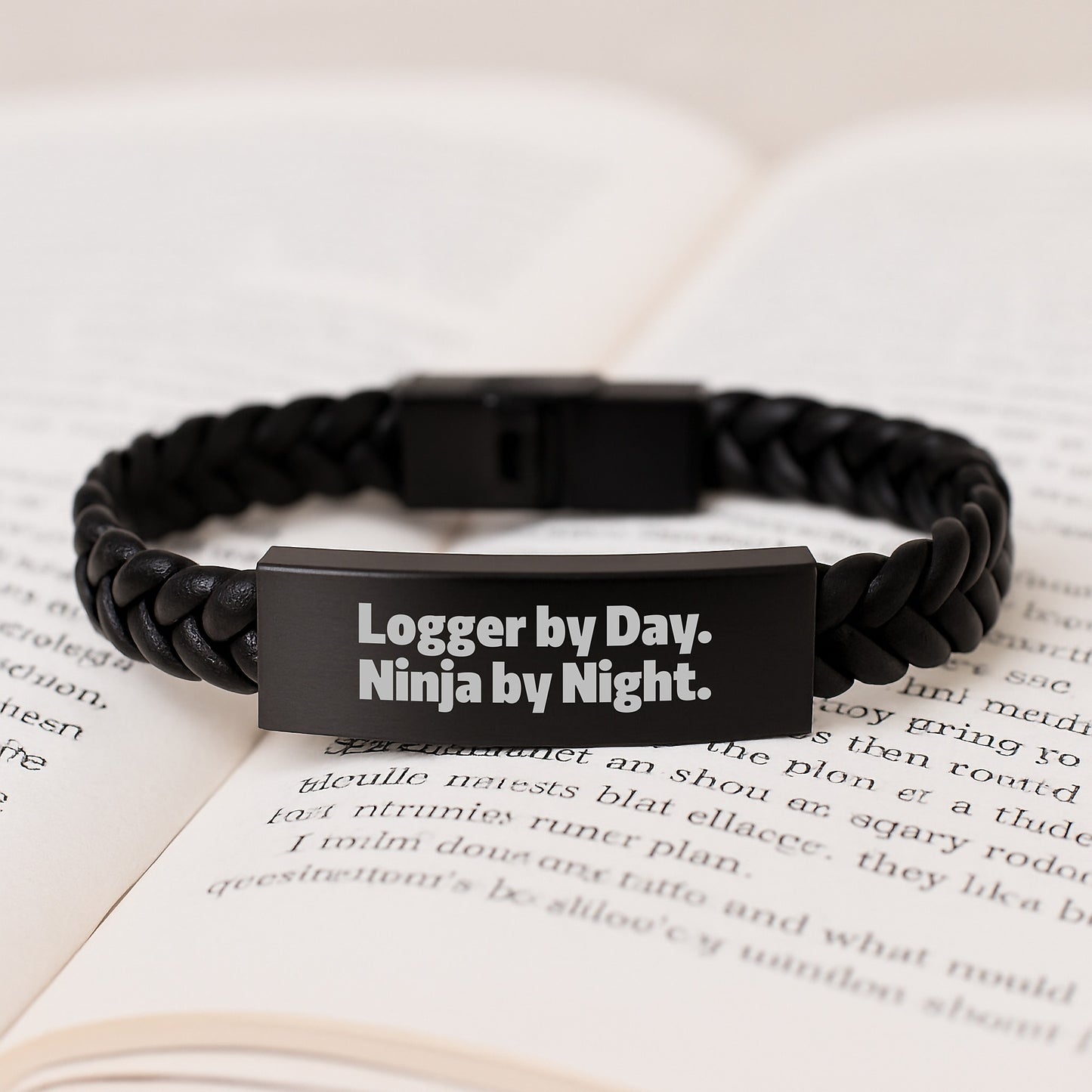 Funny Logger Interlaced Leather Bracelet - Gifts from Men, Women, or Friends for Logger, Men, or Women - Graduation Unique Gifts for Logger Enthusiasts - Image 3