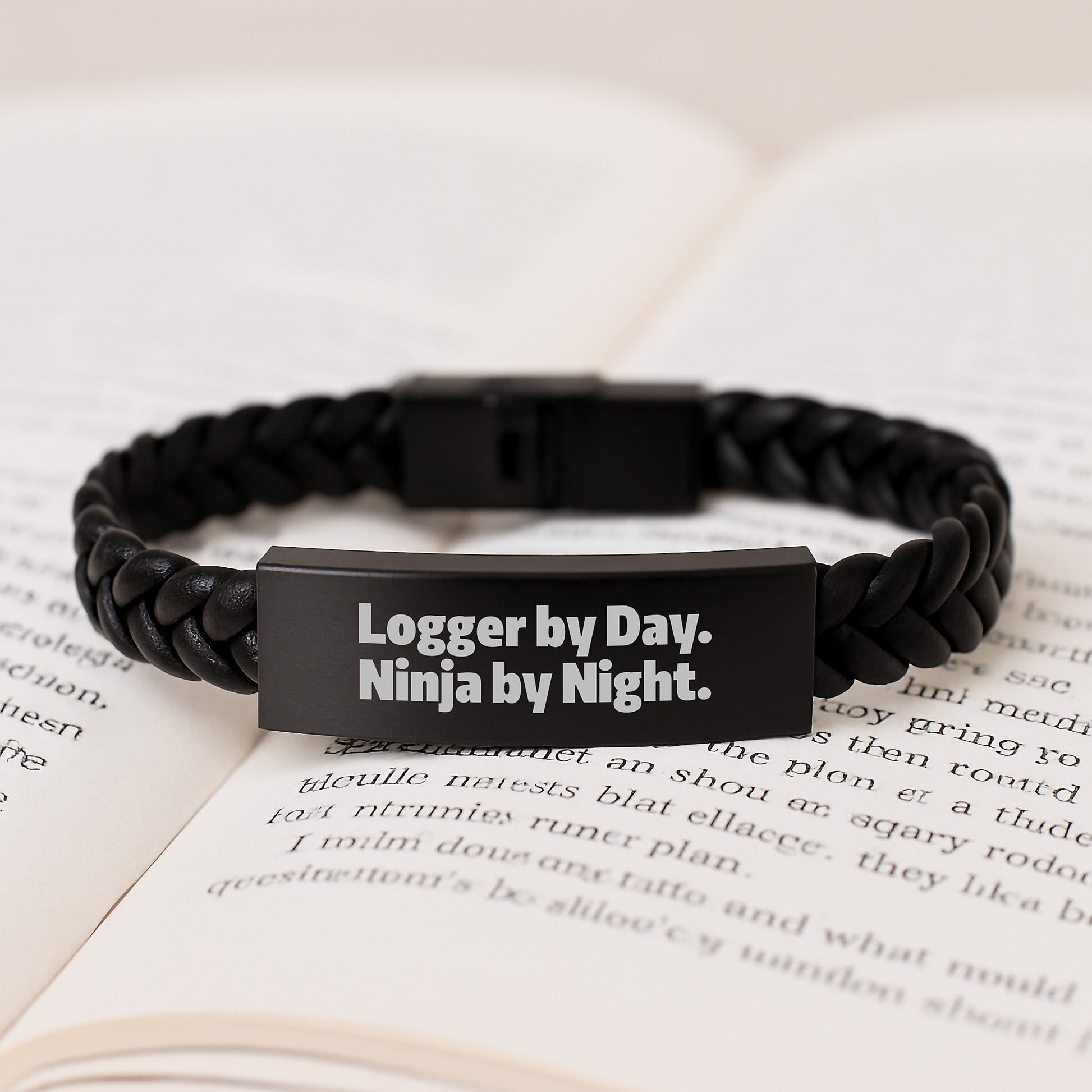 Funny Logger Interlaced Leather Bracelet - Gifts from Men, Women, or Friends for Logger, Men, or Women - Graduation Unique Gifts for Logger Enthusiasts - Image 3
