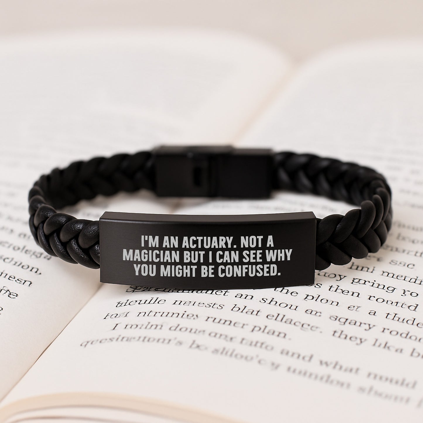 Unique Actuary Interlaced Leather Bracelet Gifts from Coworkers for Actuaries, Funny Quote, Christmas Unique Gifts for Friends - Image 3