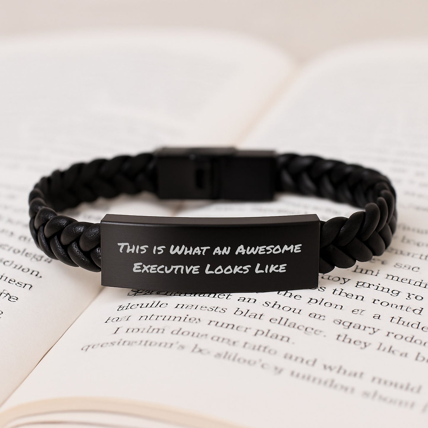 Executive Gifts from Friends for Men, This Is What An Awesome Executive Looks Like Interlaced Leather Bracelet, Birthday Unique Gifts - Image 3