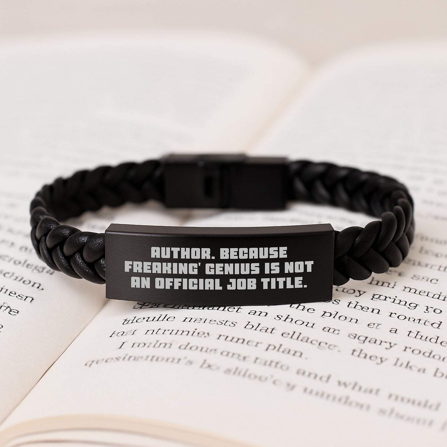 Author Inspired Interlaced Leather Bracelet, Funny Quote Gifts from Friends to Author, Christmas Unique Gifts for Author - Image 3