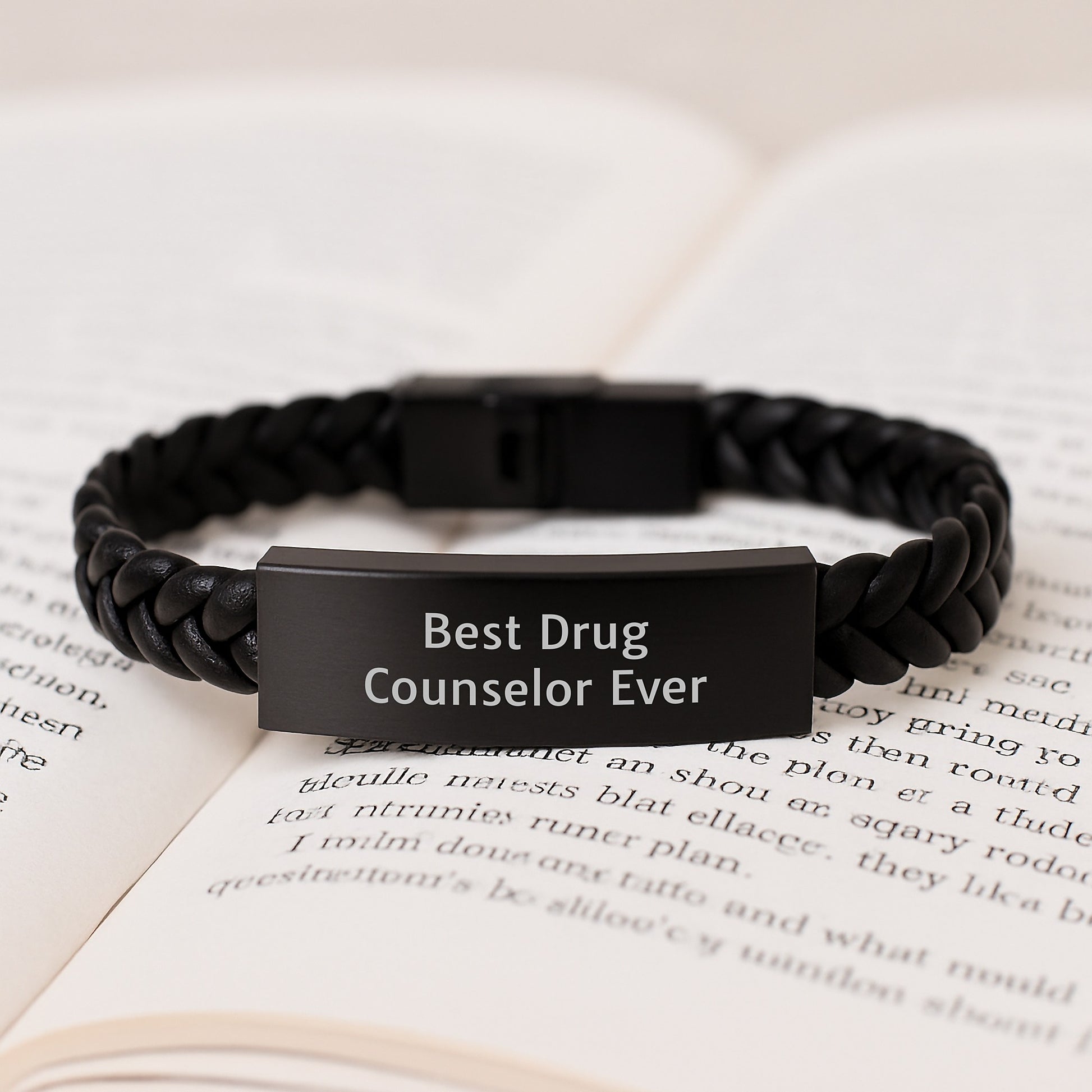 Funny Best Drug Counselor Ever Gifts from Friends for Graduation Unique Interlaced Leather Bracelets - Image 3