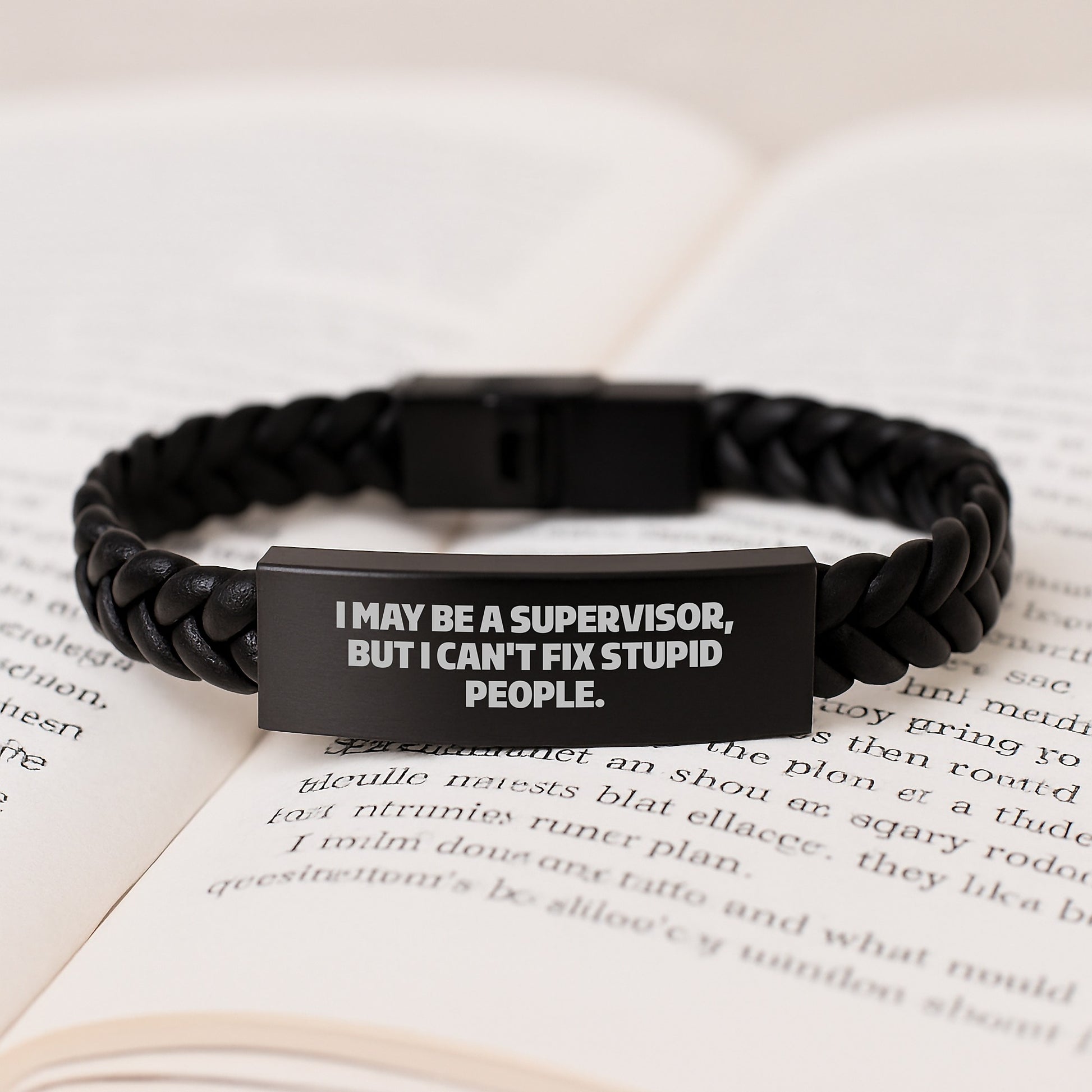 Supervisor Keepsake Interlaced Leather Bracelet for Him Birthday Gift - Image 3