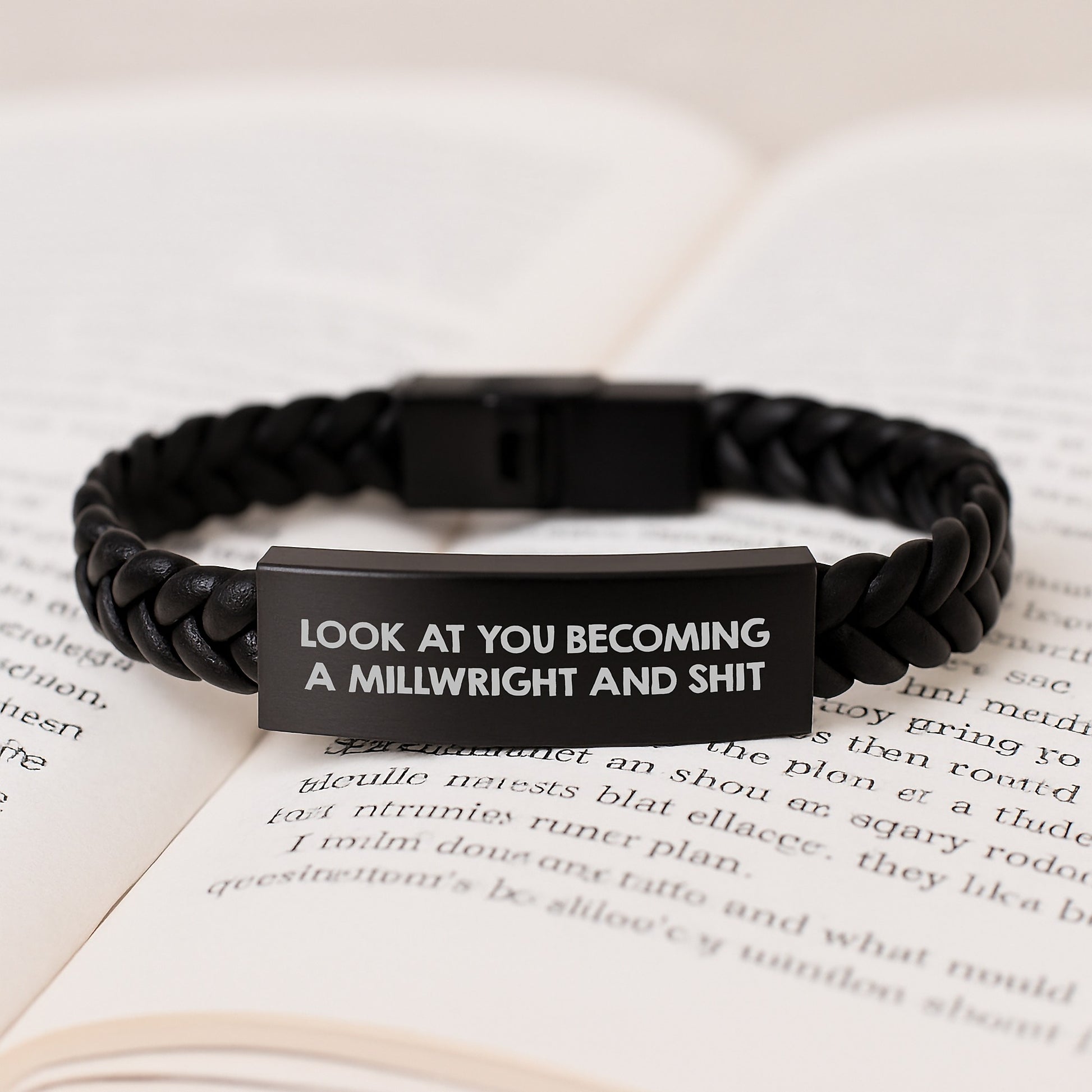 Unique Gifts for Millwright, Funny Interlaced Leather Bracelet for Men, Mother's Day Unique Gifts from Friends to Millwright - Image 3
