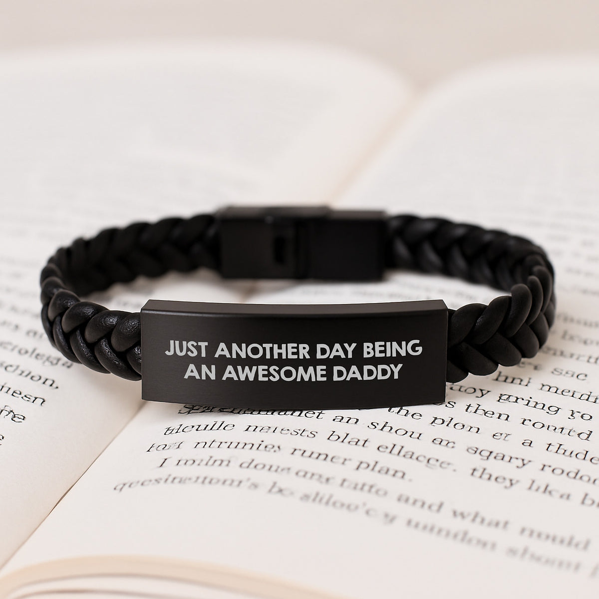 Daddy Keepsake Interlaced Leather Bracelet for Him Christmas Gift - Image 3