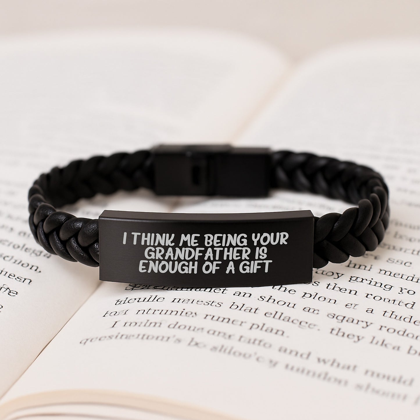 Unique Interlaced Leather Bracelet Gifts for Grandfather from Family, Grandfather Grandfather Gift Ideas for Father's Day - Image 3