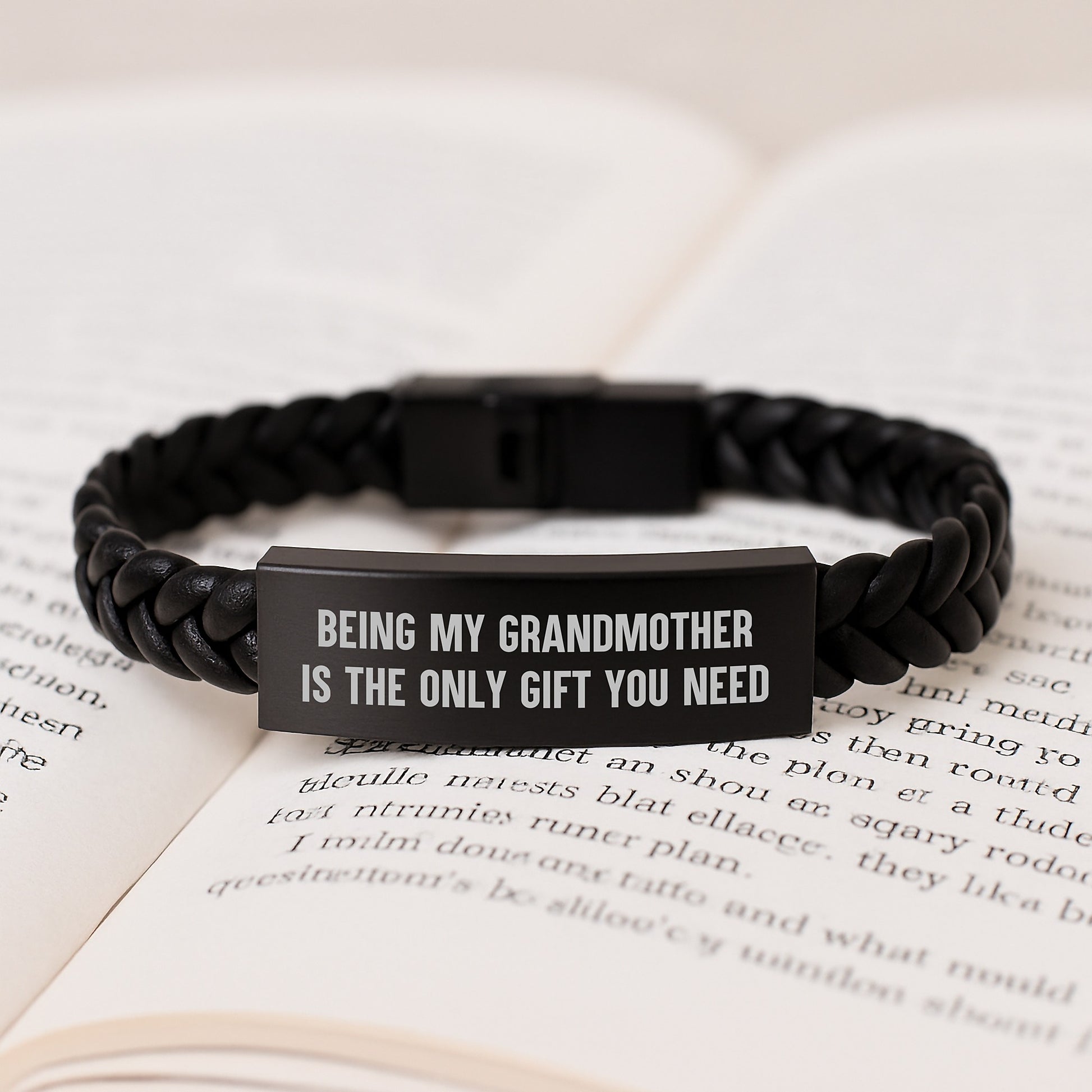 Graduation Unique Gifts for Grandmother, Funny Grandmother Quote Interlaced Leather Bracelet, Gifts from Family to Grandmother - Image 3
